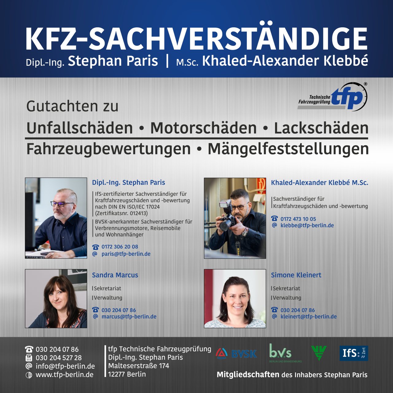 TFP Berlin Visitenkarte